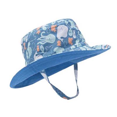 China Striped Baby Sun Hat Wholesale Striped Bucket Hats Custom Small Sublimation Printing Kids Bucket Hat for sale