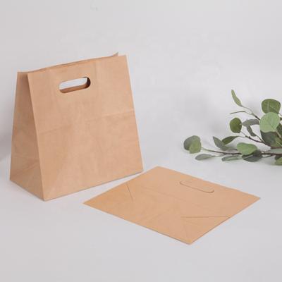 China Customized Recyclable Take Away Food Bag Fashion Shopping Bag Brown Kraft Paper Bags for sale