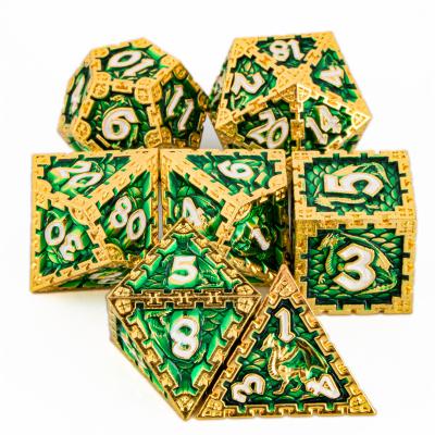 China Solid Dnd Dies Dnd Metal Dies Set For Dungeons n Dragons Gifts Polyhedral Easy-rolling Dies For Gift for sale