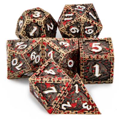 China Solid Solid Metal Dnd Polyhedral Tabletop Dies Set Dies For Role Playing Game dnd dice dungeons and dragons die cut gift for sale