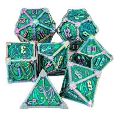 China Metal Dnd Dies Metal Dnd Die Cut Set 7 Pcs Polyhedral Dies Set For Role Playing Game Dice Gift for sale