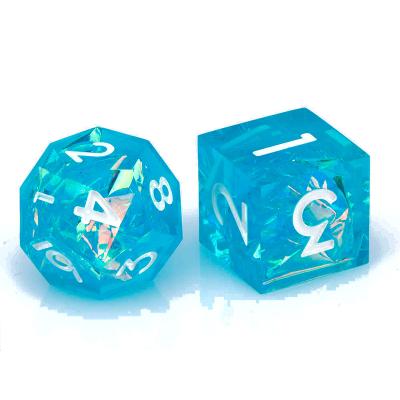 China Plastic Resin Crystal Die Set Polyhedral Desktop Set Sharpen Edges dnd to carve for role playing for sale