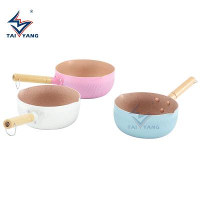 China High Quality Japanese Stick Pan Sauce Aluminum Color Sustainable Non Cooking Soup Milk Pot for sale