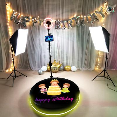 China Full solid metal/LED stable & Tempered Glass Bestselling 360 Booth Lighting Tripod Standing Props For 360 Photo Booth Red Carpet Led Photobooth Circular Spiral for sale