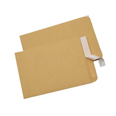 China Business Envelope Plain Brown Kraft Paper Envelopes With Adhesive Tape for sale