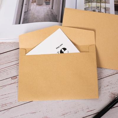 China Business Envelope Custom Recycled Brown Kraft Paper Envelope And Half-Ply Sheets Set For Invitations And Cards for sale