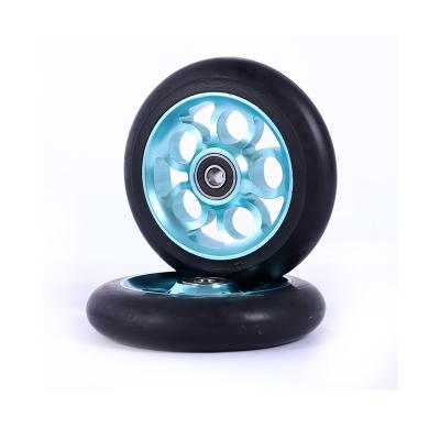 China High Quality Black Stunt Scooter Wheel+Colorful PU Alu Core Stunt Scooter Tire 100mm Parts PU Wheel for sale