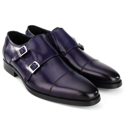 China Classic Handmade Oxford Dress Double Buckle Lit Leather Man Monk Shoe For Men for sale