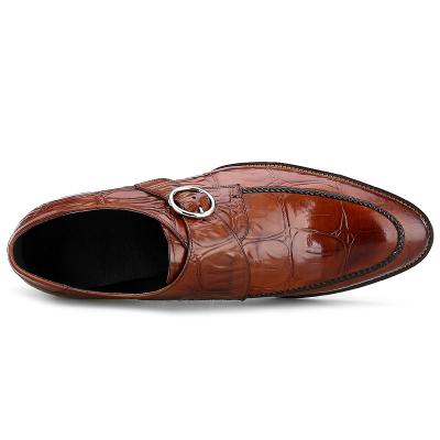 China New Classic Monk Office Italian Handmade Good Quality Strap Leather Shoes Printed Luxury Men's Suit Shoes for sale