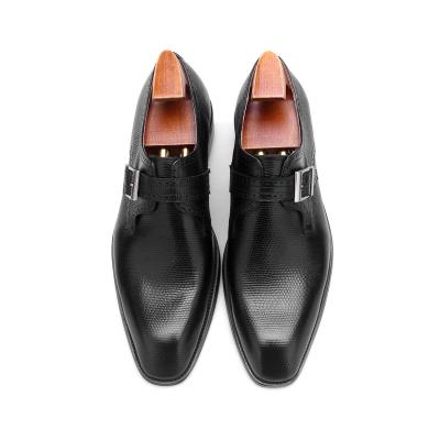 China Good Quality Handmade Embossed Embossed Formal Monk Printed Cowhide Business Shoes ALG64-B717 for sale