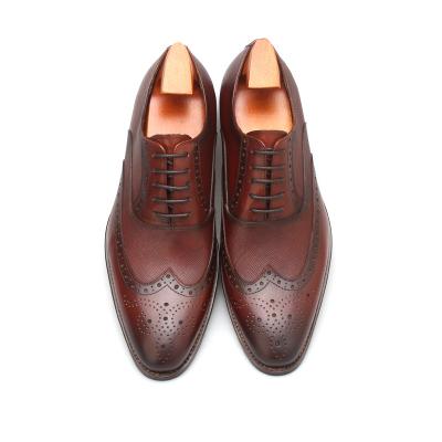 China Free Sample Printed 2021 Whosale Hardcrafted Genuine Leather Men's Shoes Fashion Brogue Dress for sale