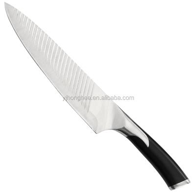 China Sustainable Fluted High Carbon Blade Stainless Steel Kitchen Chef Knife for sale