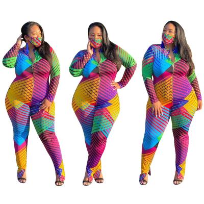 China Hot Selling Breathable Digital Printing Long Sleeve Pants Sets Plus Size Women Fall Clothing for sale