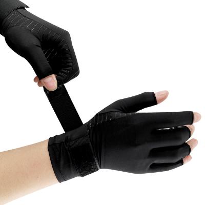 China Hot Selling Arthritis Gloves Copper Fiber Compression Protection Arthritis Gloves With Compression Belt for sale