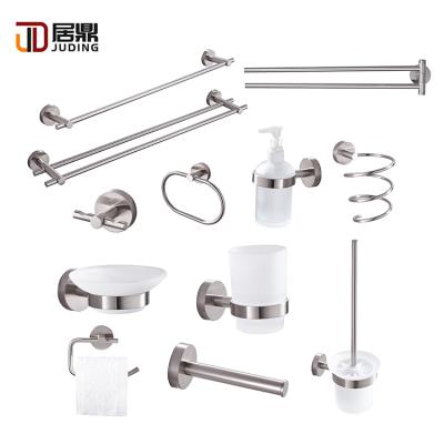 China Viable Custom Design Finished Wall Hung Mounted Hotel Bathroom High Quality Sand Nickel Zinc Alloy Toilet Bathroom Accessories Sets for sale