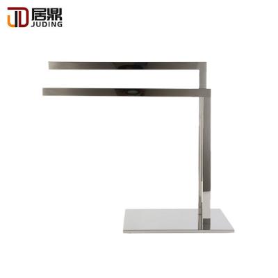 China High Glossy Polishing Durable Sus304 Bathroom Stainless Steel Double Towel Rack for sale