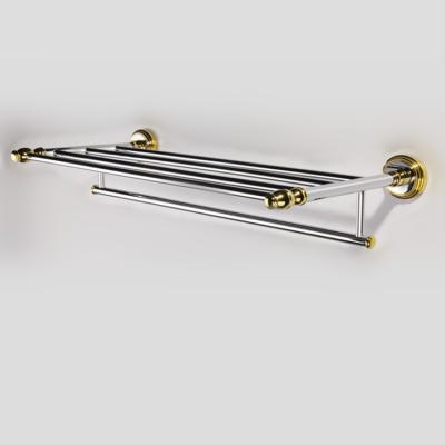 China Wall Mounted Stainless Steel 304 Bath Towel Rack Hotel BRIEF Bathroom Chrome And PVD Gold for sale