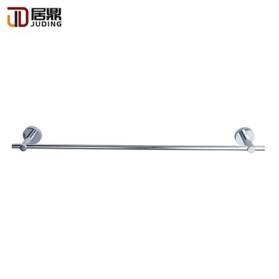 China Durable Modern Bathroom Accessory Chrome Finished Zinc Alloy Brass Wall Mounted Single Towel Rod Towel Rack Rail for sale