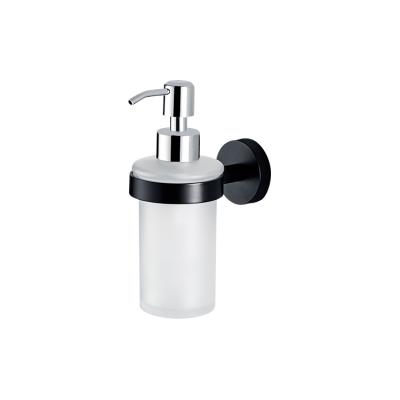 China Modern Bath Accessories Zinc Alloy Base Round Shape Holder Manual Liquid Soap Dispenser for sale