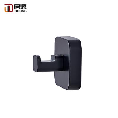 China Sustainable Wholesale Bathroom Matt Black Wall Mounted Single Robe Towel Hook for sale