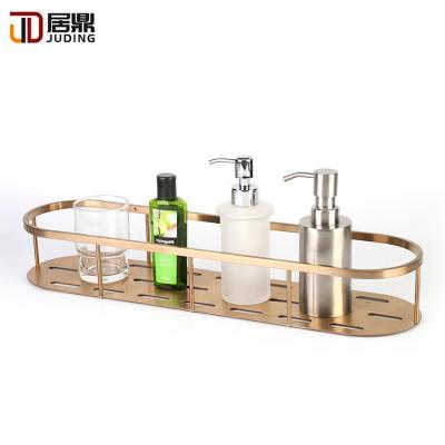 China Durable Multifunctional Single Row Wall Mounted Bathroom Shower Basket SUS201 Rose Gold Bath Shower Holder for sale