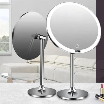 China High Quality Magnifying Bathroom Magnifying Desktop Cosmetic Makeup Mirror Touch Type Led Light Vanity Mirror for sale