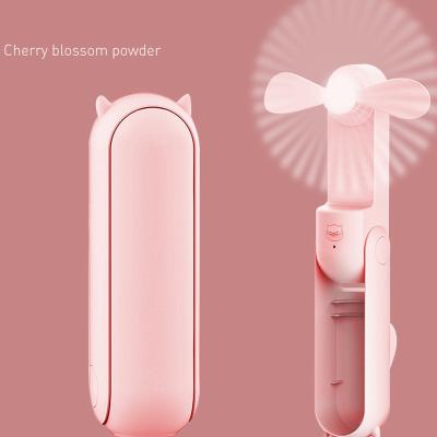 China Cute Mini USB Rechargeable Electric Hand Fan Mini Fold Power Bank Clip Fan Desktop Cooling Handheld Travel For Girl for sale