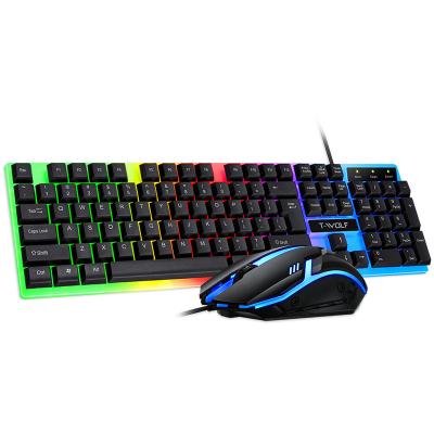 China Ultra Thin USB LED Colorful Light PC RGB 104 Keys Gaming Keyboard TF230 Mechanical Mouse Combos for PC for sale