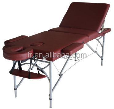 China Leisure metal aluminum type and type 3 section portable massage salon furniture table for sale