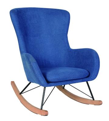 China Leisure Chair Accent Rocking Armchair With Velvet And Metal Beech Leg for sale