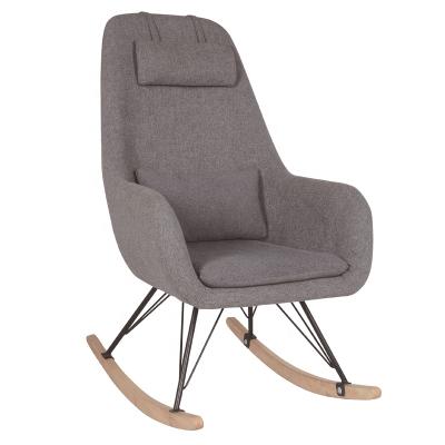 China fabric & Modern Metal Leg Fabric Rocking Chair Sofa Seat Armchair with Rocker Chrome Steel Beech Wood Wood Base, Perfect for Living Room Cafe Home for sale