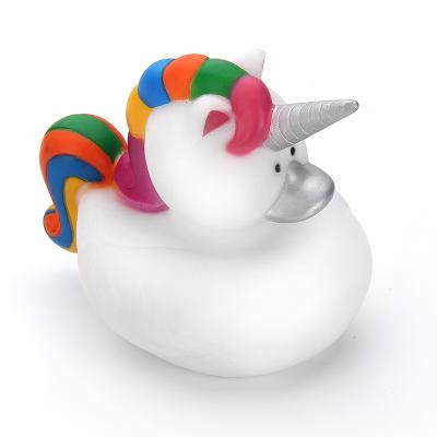 China Eco-friendly Bath Toy Novelty Wholesale Rubber Unicorn Duck Bath Floating Toys for sale