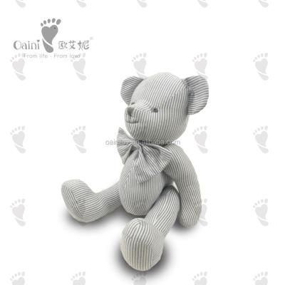 China Azo OEM ODM Azo Bow Free Soft Bear Toys Cotton Joint Animal Toys Free Sample Cheap Stuffed Gray Teddy Bear Toy for sale