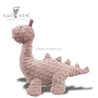 China Azo Free Custom Plush Dinosaur OEM & ODM Manufacturer Toys 100% Polyester Soft Toys Minky Dot Cute Pink Stuffed Dinosaur Animal Toy for sale