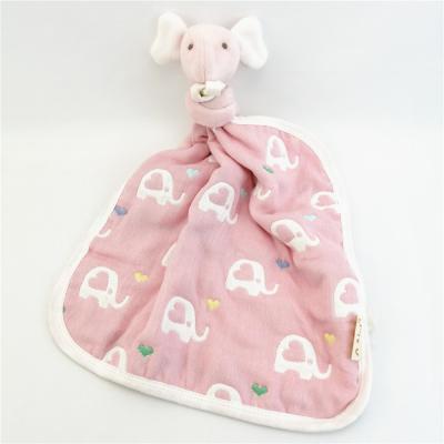 China 2021 OAINI ODM OEM ODM Elephant Baby Comforter Azo Free Sleep Animal Comforter Soft Toy Cotton Baby Animal for sale