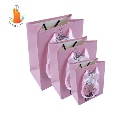 China Recyclable Cheap Custom Fancy Design Cartoon Paper Gift Bag for sale