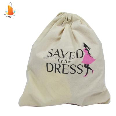 China Wholesale Recyclable Gift Canvas Cotton Drawstring Bag Printed Customized Logo for sale