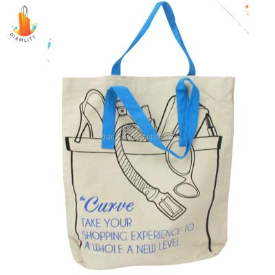 China Recyclable High Quality Custom Printed Logo Reusable Shopping Cotton Canvas Tote Bag With Shoulder Canvas Bags for sale