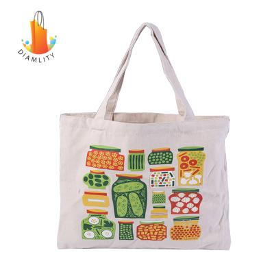 China Women Grocery Reusable Foldable Cotton Canvas Eco Friendly Tote Bag for sale