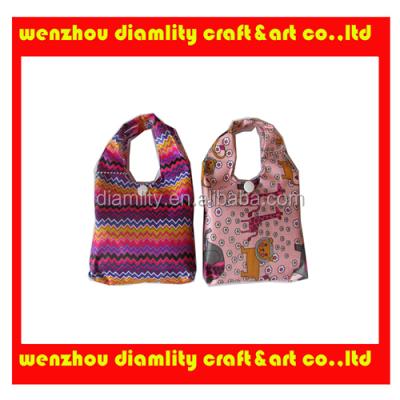 China 2021 new recyclable foldable shopping bags/nylon foldable shopping bag/polyester bag in cheap price for sale