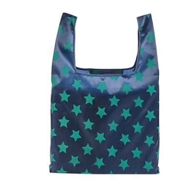 China Recycled Custom Logo Reusable Polyester Grocery Tote Large Foldable Shopping Bag for sale