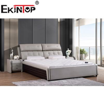 China Customized Luxury Large Ekintop Platform Bed Queen Size Bed Leather Design Bed Made In China for sale