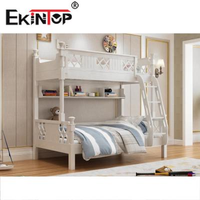 China Ekintop King Size White Attic Children's Hotel Bed Children's Bunk Bed With Slide for sale