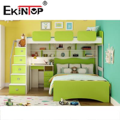 China Hotel Ekintop King Size Castle Bed Kids Furniture Wooden Bunk Bed Kids Bunk Bed With Desk for sale