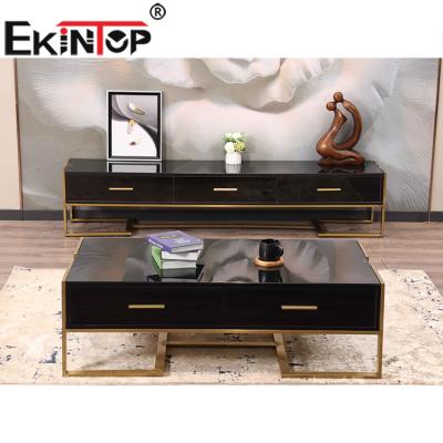 China Free Sample Ekintop Modern Coffee Table Modern Coffee Table (Size) Glass Wood for sale