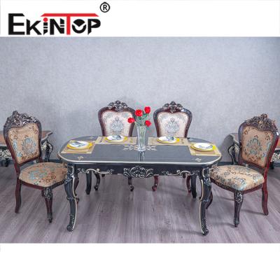 China (Others)Ekintop Adjustable Popular Modern Large Restaurant Dining Table And Chair Set for sale