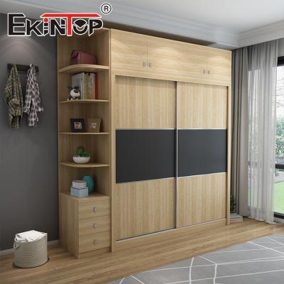 China Ekintop Adjustable Modern Bedroom Furniture Cabinet Portable Sliding Door Wardrobe (Height) for sale