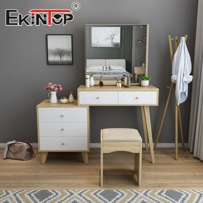 China Wholesale (Height) Ekintop Dresser Bedroom Furniture Adjustable Vanity Table Makeup Dresser Mirrored for sale