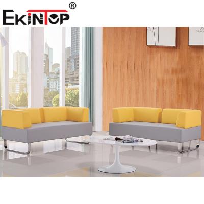 China Customized Ekintop fabric sofa set designs L shaped sofa set 7 seater sofa bed living room furniture for sale