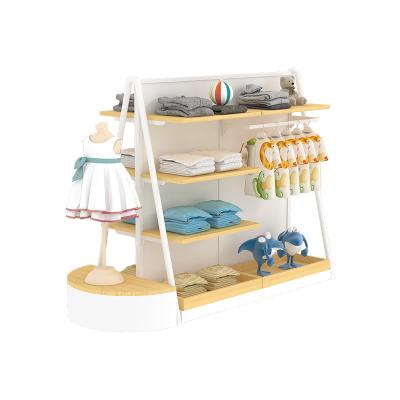 China Miniso Display Rack Store Shelf Fashion Daiso Wood and Metal Display Stand C-32 for sale